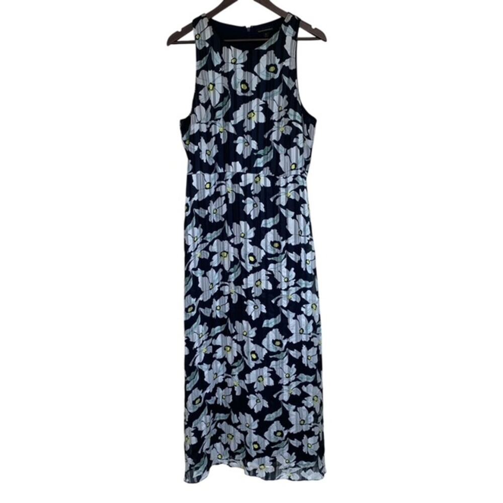 Banana Republic Navy and White Floral Maxi Dress - Size 14
